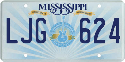 MS license plate LJG624