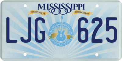 MS license plate LJG625