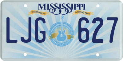 MS license plate LJG627