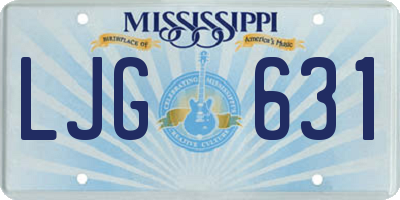 MS license plate LJG631
