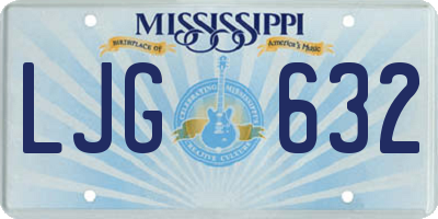 MS license plate LJG632