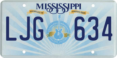MS license plate LJG634