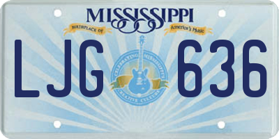 MS license plate LJG636