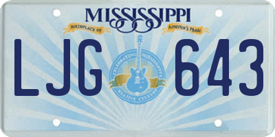MS license plate LJG643