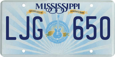 MS license plate LJG650