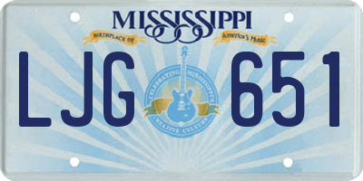 MS license plate LJG651