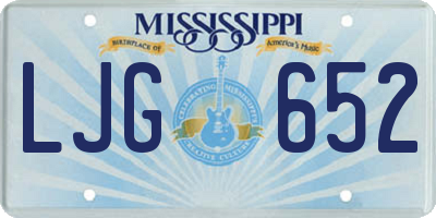 MS license plate LJG652