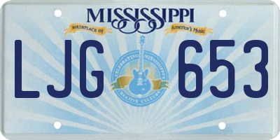 MS license plate LJG653