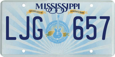 MS license plate LJG657