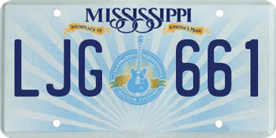MS license plate LJG661