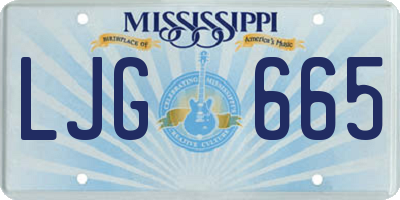 MS license plate LJG665