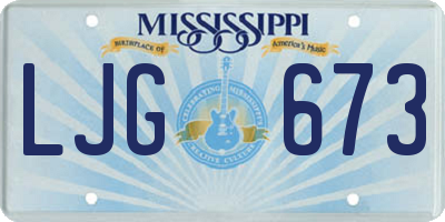 MS license plate LJG673