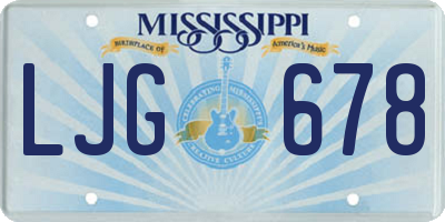 MS license plate LJG678