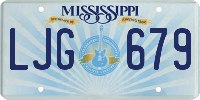 MS license plate LJG679