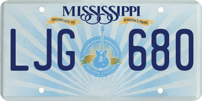 MS license plate LJG680