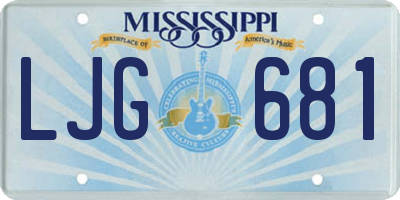 MS license plate LJG681