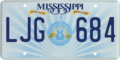 MS license plate LJG684