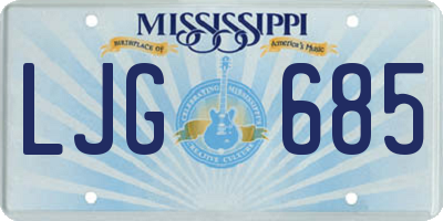 MS license plate LJG685