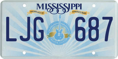MS license plate LJG687