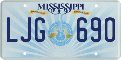 MS license plate LJG690