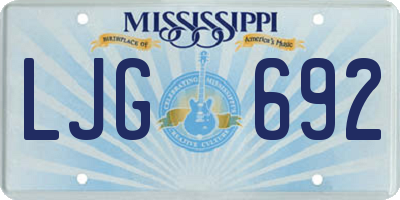 MS license plate LJG692