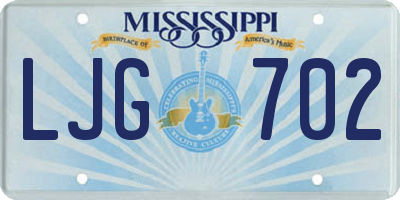 MS license plate LJG702