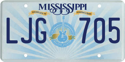 MS license plate LJG705