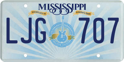 MS license plate LJG707