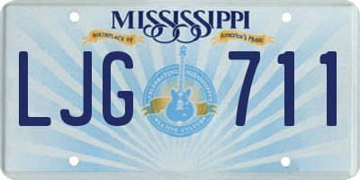 MS license plate LJG711