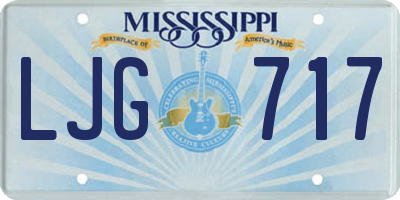 MS license plate LJG717