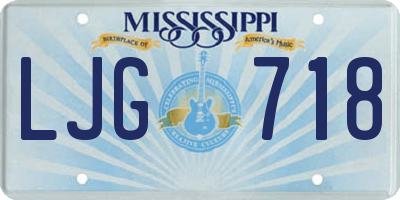 MS license plate LJG718
