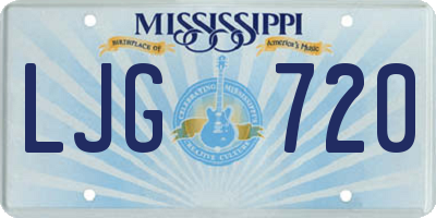 MS license plate LJG720