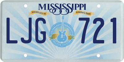 MS license plate LJG721