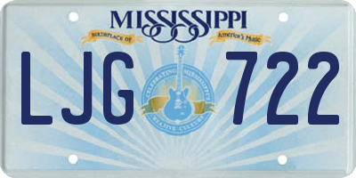 MS license plate LJG722