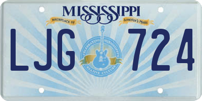 MS license plate LJG724