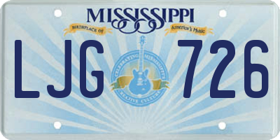MS license plate LJG726