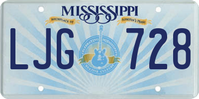 MS license plate LJG728