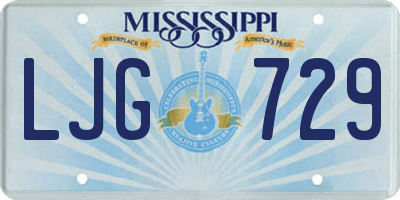 MS license plate LJG729
