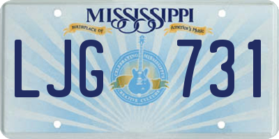 MS license plate LJG731