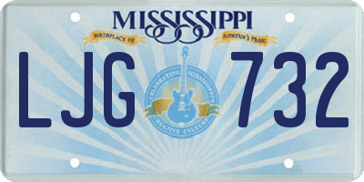 MS license plate LJG732