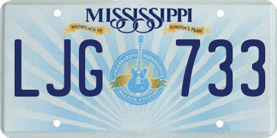 MS license plate LJG733