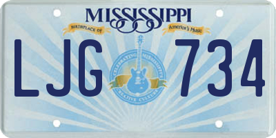 MS license plate LJG734