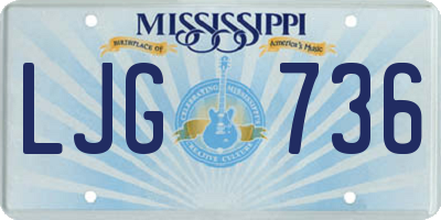 MS license plate LJG736