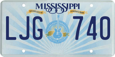 MS license plate LJG740
