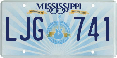 MS license plate LJG741