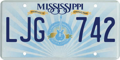 MS license plate LJG742