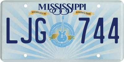 MS license plate LJG744