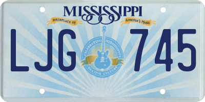 MS license plate LJG745