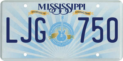 MS license plate LJG750