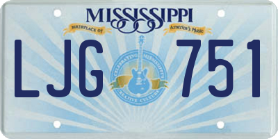 MS license plate LJG751